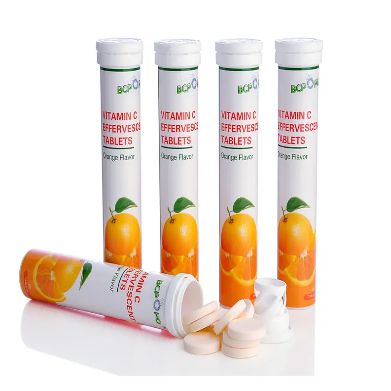 Vitamina C Compresse Effervescenti Compresse di 1000mg Certificato CE Migliorare L'immunità Sistema GMP Produttore Anti-Invecchiamento Della Pelle Bianca Tablet
