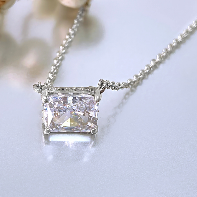 Non Tarnish S925 Sterling Silver Necklace with CZ Pendant