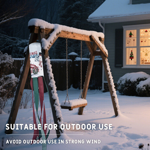 Guirnalda Decorativa de Poliéster Personalizada con Diseño de Feliz Navidad, Impresión Digital, para Jardín, Patio o Terraza - Product Image 6