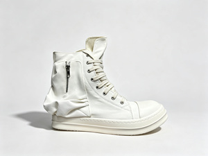 Baskets montantes en toile à bout rond avec détail poche, à lacets et semelle épaisse, chaussures décontractées toutes saisons - Product Image 6