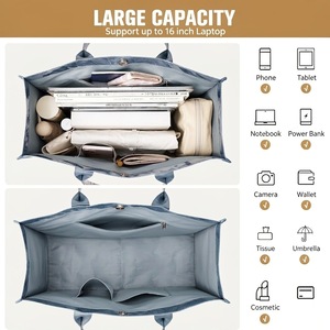 Bolso Tote de Tyvek PVC Sólido Único para Mujer, con Asa Superior, Bolsos de Trabajo Personalizados, Carteras con Cierre Abierto, Estilo de Moda para la Vida Diaria, Playa - Product Image 6