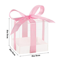 Boîte cadeau personnalisée d'invité de mariage carré de bonbon PET cube transparent boîte d'emballage en plastique PVC boîte transparente en plastique pour faveurs de mariage