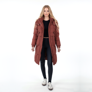 Phụ nữ dài nóc Áo khoác mùa đông ấm áp trùm đầu áo khoác dài tay áo Parka đầy đủ chiều dài xuống áo khoác với zip - Product Image 3