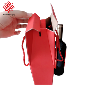 Boîte de transport pour vin haut de gamme Baoren, capacité pour une bouteille, fenêtre transparente, qualité supérieure avec corde de transport - Product Image 4