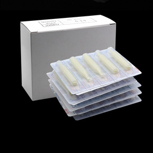 50 unidades de puntas de aguja largas desechables blancas para tatuajes, tubos de boquilla RT FT DT para accesorios de máquina de bobina - Product Image 3
