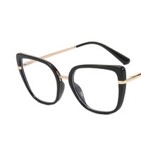 Gafas de Moda QSKY para Mujer, Montura Transparente, Anti Luz Azul, TR90, Metálicas, Doble Color, Montura Óptica, Gafas para Computadora