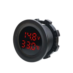 Không thấm nước màu đỏ 12V 24V 2 in1 vôn kế Nhiệt kế hiển thị kép chức năng kép xe điện áp mét xe nhiệt kế xe Detector - Product Image 6