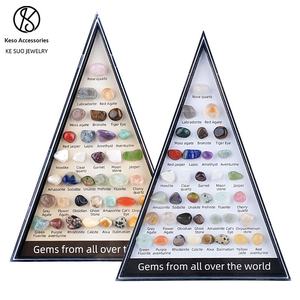 Piedra Semipreciosa <span class=keywords><strong>de</strong></span> Cristal Natural Transfronteriza, 36 <span class=keywords><strong>Tipos</strong></span> <span class=keywords><strong>de</strong></span> Especímenes Minerales, Pulidos Triangulares, para Educación Científica Infantil - Product Image 3