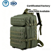 Sac à dos tactique imperméable en polyester avec fermeture éclair, personnalisable avec logo, plusieurs couleurs, pour randonnée et camping, vente chaude, OEM