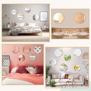 5 pezzi acrilico piatto a specchio cerchio specchio autoadesivo Non vetro <span class=keywords><strong>adesivi</strong></span> specchio <span class=keywords><strong>per</strong></span> la decorazione della parete domestica - Product Image 6