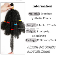 Extensions de cheveux synthétiques 12 pouces pour tresses Marley, tresses au crochet, torsades Afro Marley, couleur Ombré, cheveux naturels à tresser pour femmes africaines