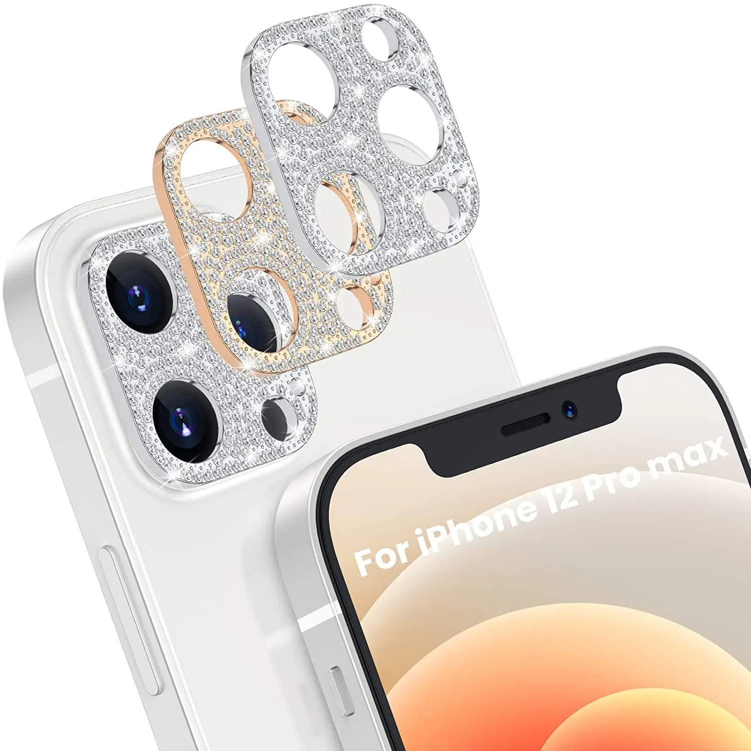 Honatop 아름다운 다이아몬드 빛나는 카메라 렌즈 보호기 아이폰 11, 안티 스크래치 카메라 커버 iPhone12/13 프로 맥스