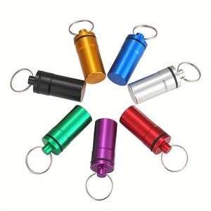 Custom Logo Aluminum Travel Pill Case Keychain Waterproof Mini Storage <b>Container</b> <b>for</b> Promotional Activities - Product Image 2