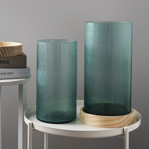 Vase en verre à rayures verticales colorées pour centre de table hydroponique, décorations de mariage - Product Image 1