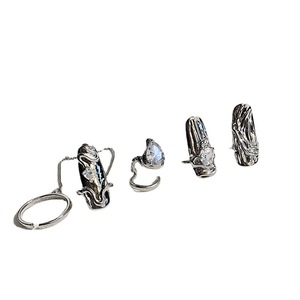 Anillos de Uñas Metálicos 3D con Pedrería, Decorativos, Brillantes, Parte Posterior Plana, Sin Fijación en Caliente, Juego de Anillos Abiertos para Decoración de Uñas - Product Image 1