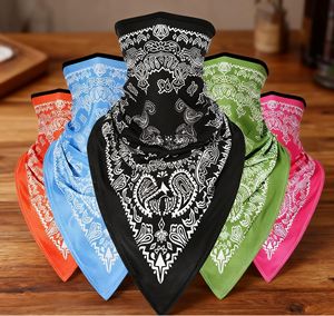 Penutup masker wajah segitiga musim panas Paisley bandana jaring sutra es perlindungan UV kerudung matahari Gaiter leher untuk bersepeda - Product Image 4
