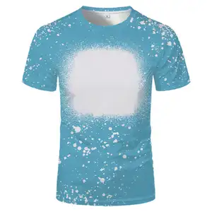 2022 güz Oem özel süblimasyon çamaşır suyu gömlek süblimasyon t-shirt ağartılmış süblimasyon gömlek