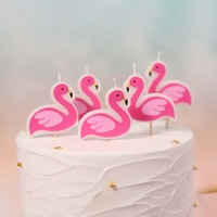 Bougies d'anniversaire en forme de flamant rose, 5 pièces, sans fumée, écologiques, pour les fournitures de fête d'anniversaire, les célébrations de Pâques et du Nouvel An