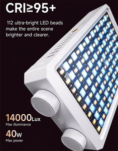 Mini Luce LED Portatile da 40W ad Alta Luminosità Ricaricabile con Attacco Hot Shoe per Vlog e Streaming <span class=keywords><strong>Live</strong></span> - Product Image 2