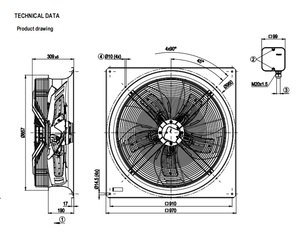 พัดลมแกนแบบไหลเวียนอากาศขนาดใหญ่พิเศษ ebm-papst รุ่น W6D800-GD01-01/F01 ประหยัดพลังงาน สำหรับระบบทำความเย็น AC ระบบ HVAC และอุตสาหกรรม - Product Image 5