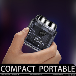 เครื่องโกนหนวดไฟฟ้าพกพาขนาดเล็ก IPX7 แบบใส ใบมีดคู่ สำหรับโกนหนวดแบบเปียก/แห้ง เหมาะสำหรับการเดินทาง ใช้ในบ้านได้ - Product Image 3