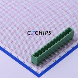 KF2EDGRC-5.0-12P Plug-in Terminal Block Bent Lead Through Hole,P=5mm Connector Board-to-Board / Socket - Closed 1x12P 5mm Green - Product Image 1