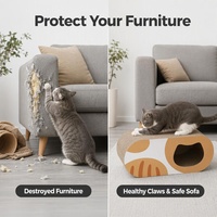 Arbre à chat moderne en carton ondulé grand format, durable, avec griffoir, maison, lit de repos et espace de jeu intérieur, OEM d'usine