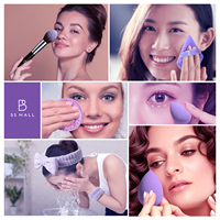 BS-MALL 30PCS Ensemble de pinceaux de maquillage synthétiques doux de qualité supérieure, éponge à fond de teint, houppette à poudre, outils cosmétiques avec logo personnalisé