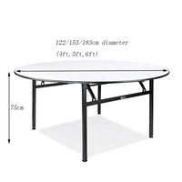 Tables de banquet rondes en gros, en contreplaqué avec bordure en PVC, pliables