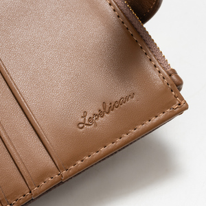 <b>Brown</b> RFID Blocking Bifold <b>Wallet</b> Slim Short Zipper Card Holder Coin Pocket for Travel Daily Use - Product Image 6