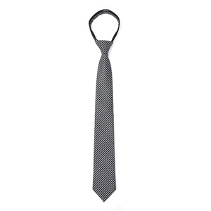 Corbata de Sarga Negra y Blanca Tiyo para Hombre, Sin Nudo, Estilo Minimalista, Accesorio para el Lugar de Trabajo, Antipilling, 100% Poliéster D1908 - Product Image 2