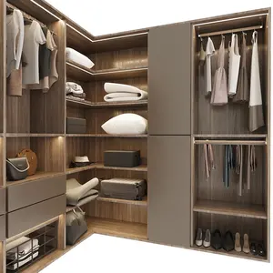 PA وحدات مخصصة خشبية تصميم غرفة نوم حديثة خزانة ملابس