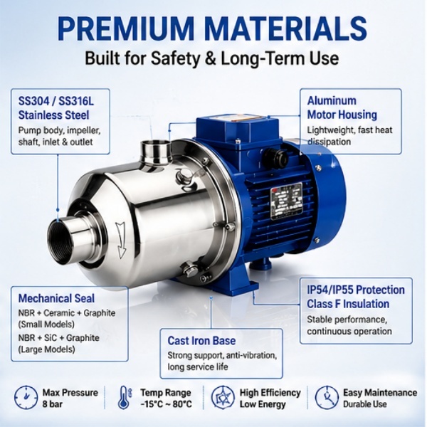 DW Portable High Pressure DC Water Pump - Stainless Steel Self-Priming Silent Booster Pump · image 3