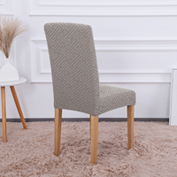 Forcheer Vente en gros Housses de chaises de salle à manger Jacquard solide Housse de chaise Parson extensible pour salle à manger, hôtel, banquet