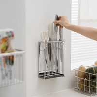 Porte-couteaux magnétique en acier inoxydable 304, support mural pour couteaux de cuisine, organisateur latéral pour réfrigérateur