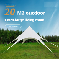 Tente de réception extensible en toile imperméable pour 15-30 personnes, 6m x 10m, idéale pour le camping, la plage, l'ombrage, les mariages et les événements en extérieur
