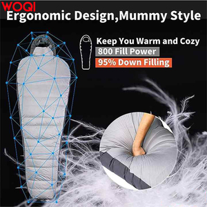 WOQI Ultra Light 700g Lleno Cálido Mamá Mochila Saco <span class=keywords><strong>de</strong></span> dormir Adecuado para clima frío - Product Image 3