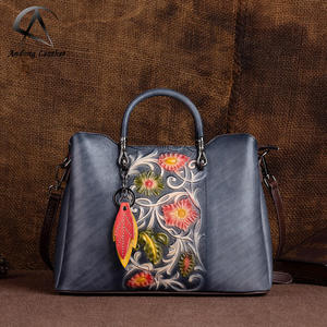 Bolso Tote de Cuero Vacuno Genuino Andong para Mujer, Bolsos Cruzados de Hombro Casuales, Gran Capacidad, Bolsos de Mano Sencillos para el Trabajo y Viajes - Product Image 1