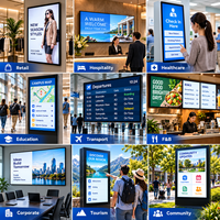 Afficheur numérique vertical LCD sur pied pour la publicité dans les commerces, la restauration, les centres commerciaux, avec placement publicitaire à distance