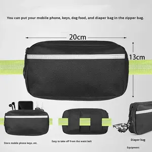 Correa para Perro con Manos Libres, Bolsa con Cremallera, Asas Doblemente Acolchadas, Bungee Resistente para Caminar, Trotar, Correr, para Perros Medianos y Grandes, Suministros para Mascotas - Product Image 2