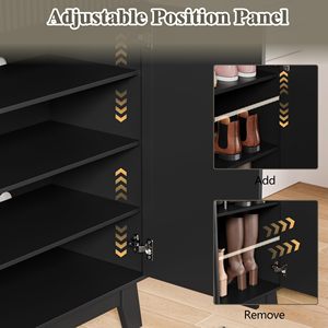 Zapatero Moderno <span class=keywords><strong>de</strong></span> Acero Blanco con 3 Cajones, Fácil <span class=keywords><strong>de</strong></span> Montar, Estantes Ajustables, Antivuelco, Montaje en Pared para Sala <span class=keywords><strong>de</strong></span> Estar/Apartamento - Product Image 3