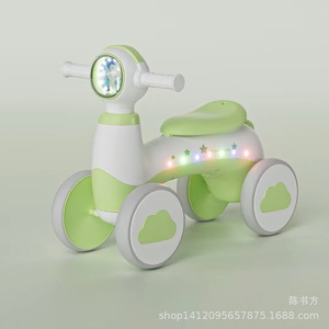 Children's Four-Wheeled Scooter With Lights For 1-3 Years Old Toddler Push Ride On Toy Pink And White Color Mix - Product Image 3