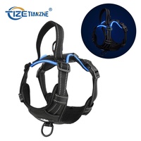 LOGO personnalisé gilet lumineux pour chien sans traction harnais pour chien respirant en maille tactique réfléchissante pour animaux de compagnie