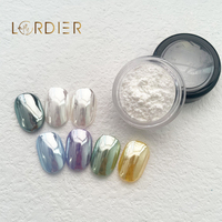Nail Art en poudre de haute qualité Pure White Pearl Chrome Chameleon Aurora