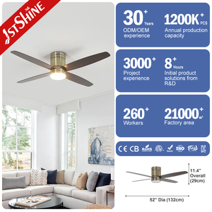 1stshine Led <span class=keywords><strong>Ventilateur</strong></span> de <span class=keywords><strong>Plafond</strong></span> Antique Laiton Couleur <span class=keywords><strong>Vintage</strong></span> Style 3-Couleur LED Éclairage <span class=keywords><strong>Ventilateur</strong></span> de <span class=keywords><strong>Plafond</strong></span> avec Télécommande - Product Image 3
