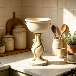 Urne sur piédestal en résine peinte à la main style <span class=keywords><strong>Art</strong></span> <span class=keywords><strong>Nouveau</strong></span>, motif vigne verte en relief, grand pot à fleurs sur pied, <span class=keywords><strong>vase</strong></span> décoratif vintage - Product Image 4