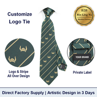 Corbatas Personalizadas con Logotipo, Diseño Personalizado, Corbatas con Logotipos Personalizados en Verde y Dorado, Corbatas de Marca Privada para Empresas y Clubes