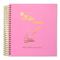 Carnet à spirale A6 avec impression de logo personnalisé, rechargeable, couverture en tissu, fil à coudre, journal quotidien, agenda, planificateur d'usine