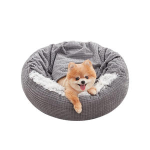 Nid d'hiver en laine de velours semi-fermé <span class=keywords><strong>pour</strong></span> chat et <span class=keywords><strong>chien</strong></span> Quatre saisons Utilisation solide Coussin d'hiver chaud Emballage en carton - Product Image 1