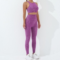 Ensemble de yoga sans couture Alpha Cation Halter à col en V, double teinture, haute élasticité, soutien-gorge et pantalon de yoga, couche de base d'automne, vêtement d'extérieur taille haute